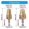 2Pcs 1/2" 3/4" Pipe Lifting Drill Bit Pipe Expansion Reamer Drill Bits with 1/4 Inch Hex Shank Water Pipe Hole Expansion
