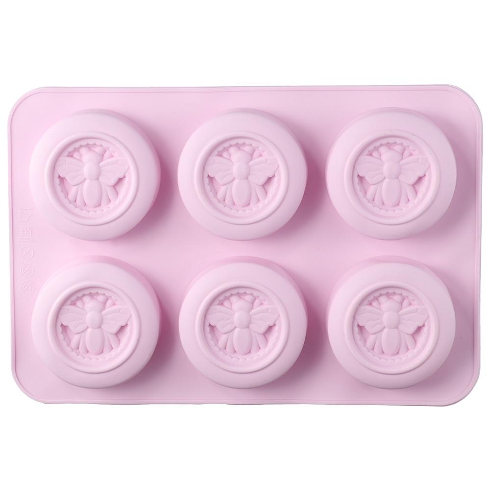 2Pcs Soap Mould Silicone Shapes Silicone 2Pcs Bee Silicone Mould Dark Pink 21*14.3*cm Round Honey Bee Silicone Mould Chocolate