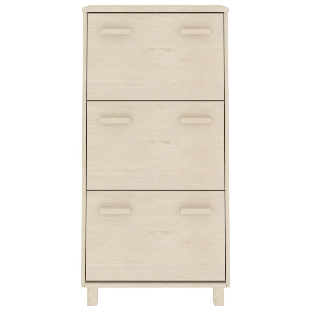 Shoe Cabinet HAMAR Honey Brown 59.5 x 35 x 117 cm Solid Pine Wood