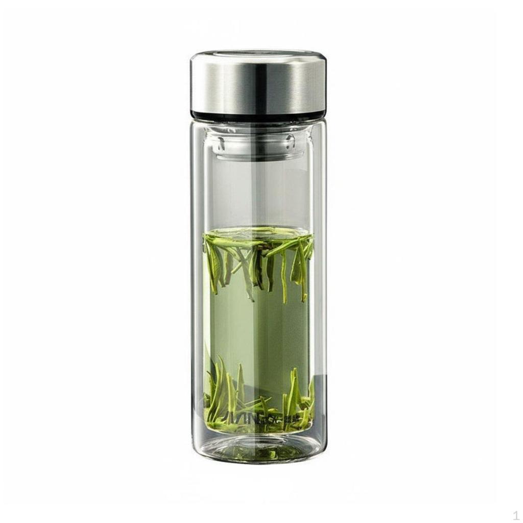 Double Wall Glass Tea Bottle Heat Resistant Infuser Large Capacity for Business