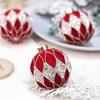 Holiday Tree Hanging Decorations Flocking Christmas Sphere Decorations Stylish Hanging Bauble for Yuletide Cheer
