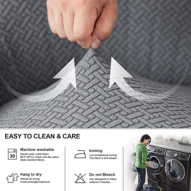 1PC Elastic Stretch Small Armchair Cover Checkered Jacquard Chair Slipcover All-inclusive Curved Chair Protector for Dining Home