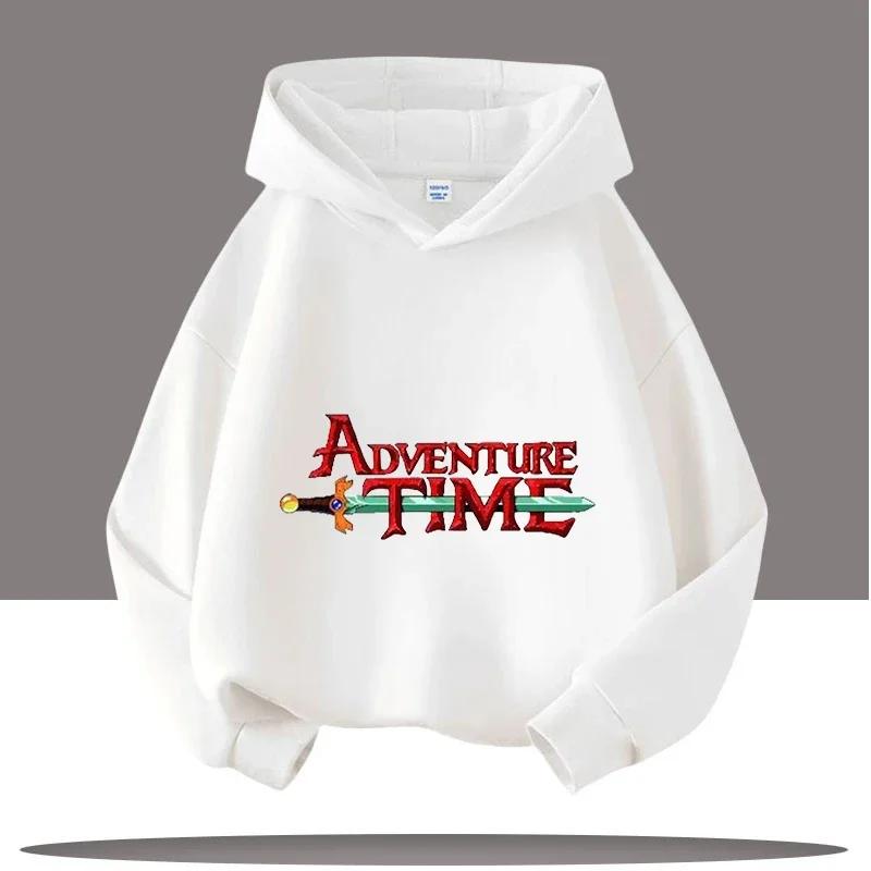 2025 Nová mikina Adventure Time pro děti s potiskem postaviček z kresleného seriálu Dětské sportovní oblečení pro dívky Ležérní top Podzimní/Zimní oblečení