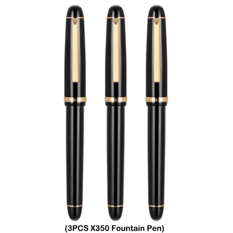 1/5 PCS JINHAO X350 Fountain Pen Calligraphy Metal Writing Ink Pen Golden EF F Nib Business Office School Supplies Stationery