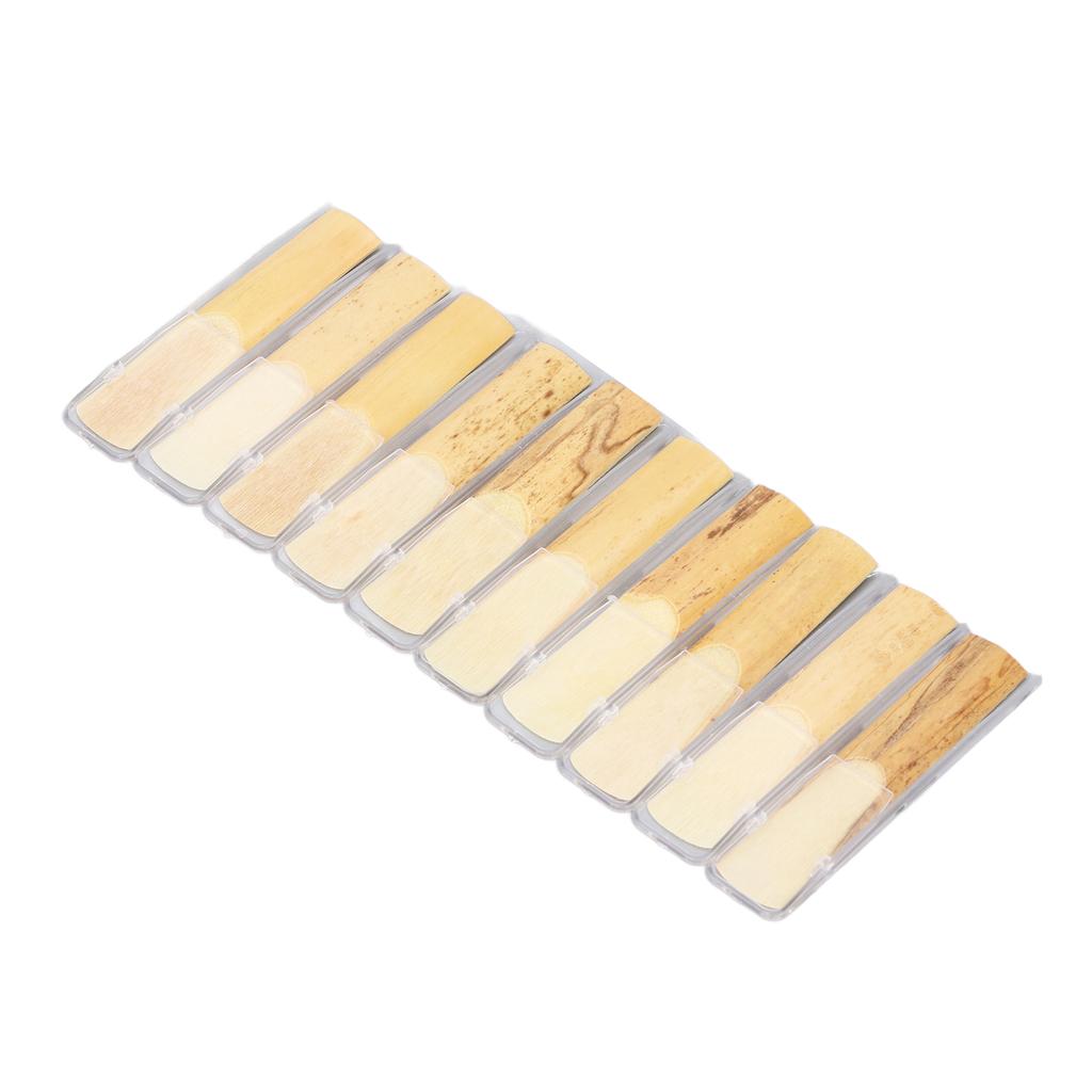 10PCS Tenor Saxophone Reeds 2.5 Strength Bb Key Reeds Replacement for Beginners and Performers 7.9x1.7x0.4cm