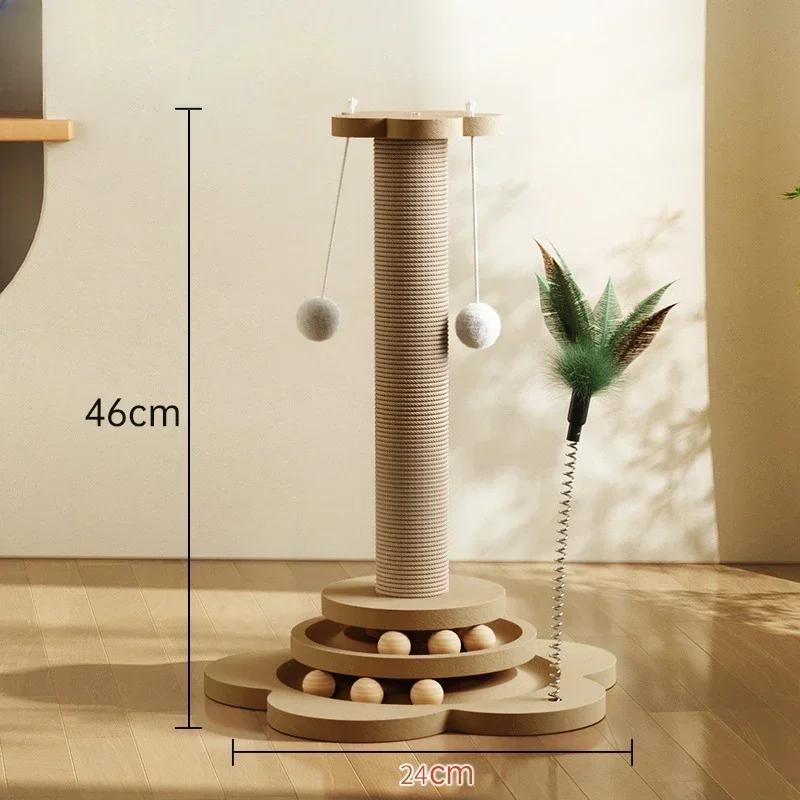 Cat Scratcher Turntable Funny Stick Balls Durable Sisal Scratching Board Pet Supplies Cat Grab Column Pet Cat Toy