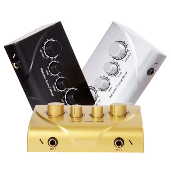 Microphone Amplifier Professional Dual Mic Input Mini Household Computer Phone Karaoke Echo Mixer