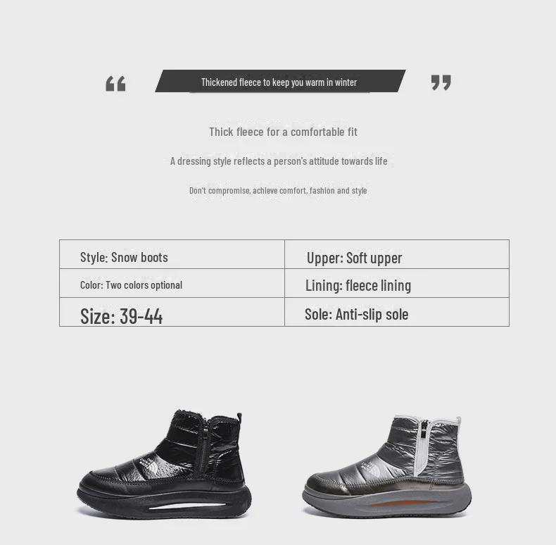 Northeast Men's Winter Snow Boots: -40°F, Non-Slip, Waterproof, Fur-Lined, Warm Cotton Shoes