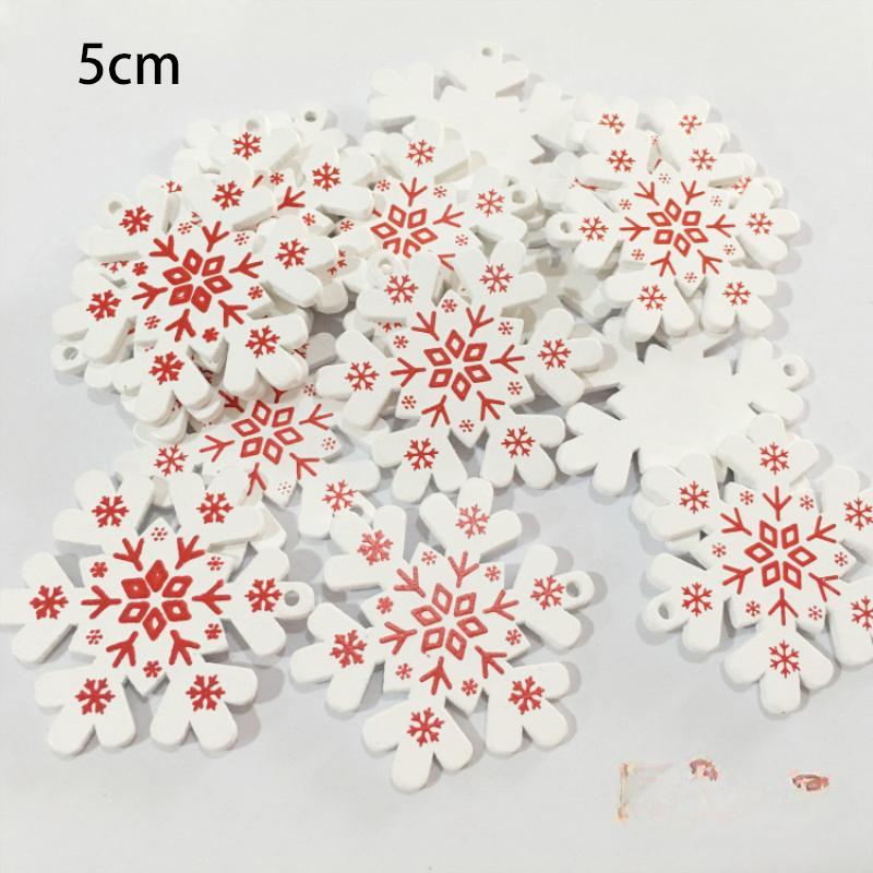 100PCS/Set Natural Wooden Christmas Ornaments Hanging Pendants Kids Toys Snow Elk Chirstmas Tree CDN