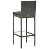 Garden Bar Stool with Cushion 4 pcs Grey Poly Rattan