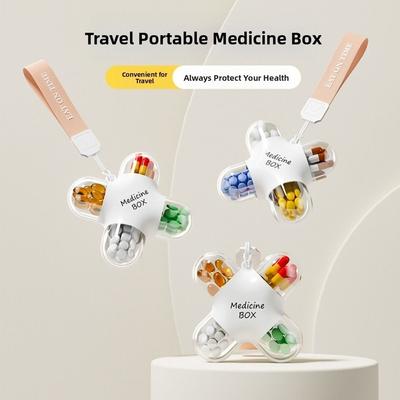 Waterproof Weekly Pill Box Portable Convenient Mini Pill Box Transparent with Pendent Pill Dispenser Home