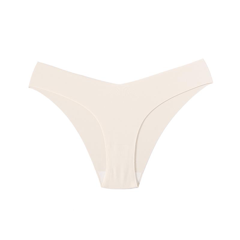 Women's Seamless Ice Silk Low-Waist Briefs: Breathable, Quick-Dry, Pure Cotton Crotch - Perfect for Yoga & Sports.