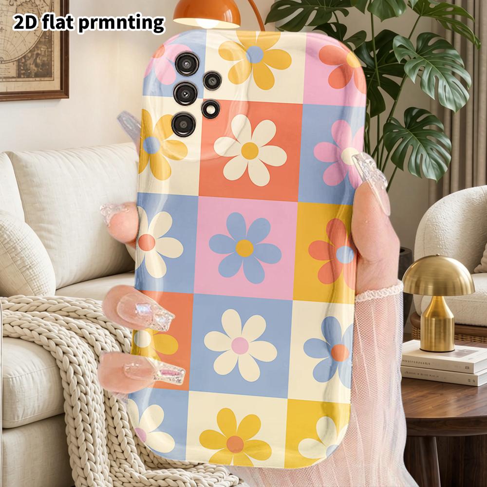 Phone Case: 2D flat Samsung Galaxy A34 A35 M05 M06 S20 S22 S21 FE Plus 5G protective case, couple style, small flowers spread out, Christmas and Hallo
