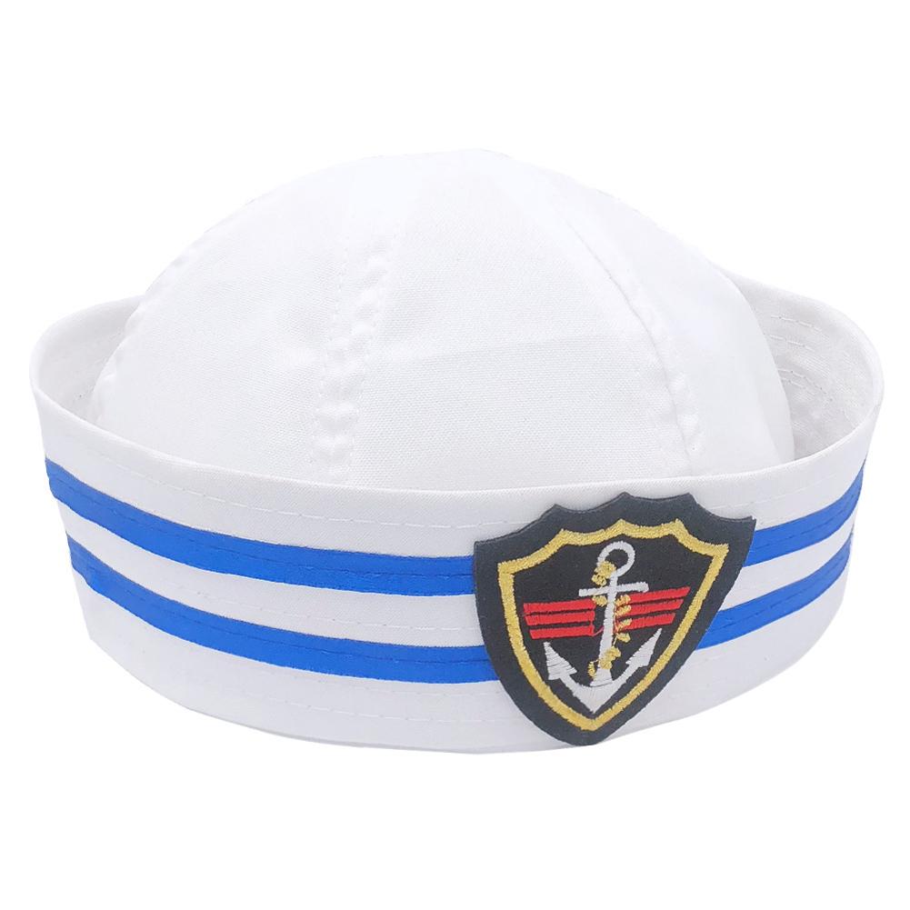 Summer Navy Cap Simple Solid Color Captain Sailor Hat Cosplay Costume Dress Up Props For Party
