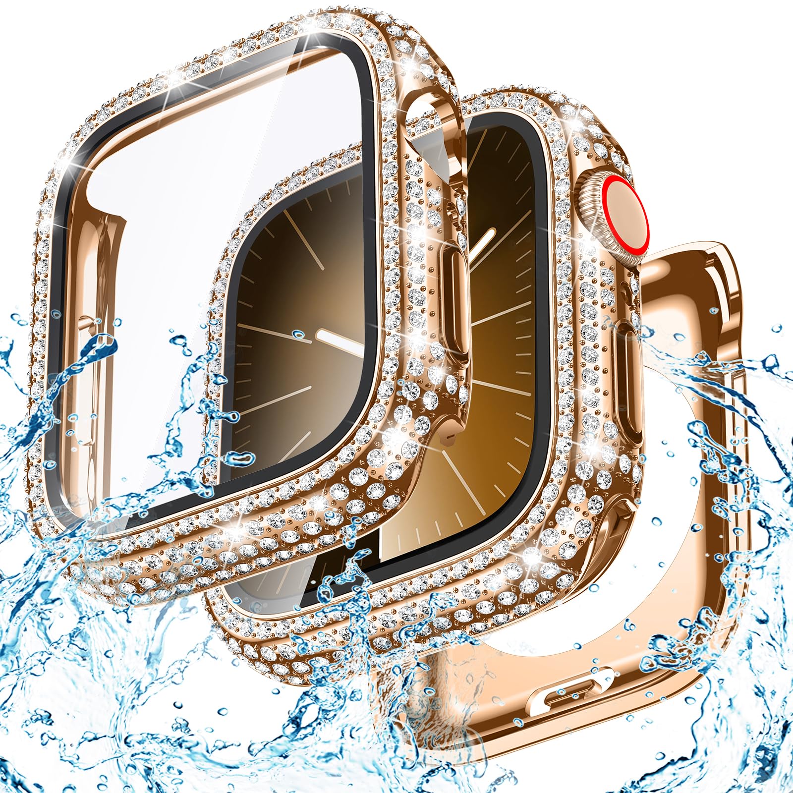 

Блискуче скло + захисна плівка для Apple Watch 46 мм 44 мм 45 мм 41 мм 40 мм 42 мм Ultra1/2 49 мм Алмазний бампер + захисна плівка для екрану iwatch серії 10 9 8 7 5 6 SE For Ultra1/2 49mm