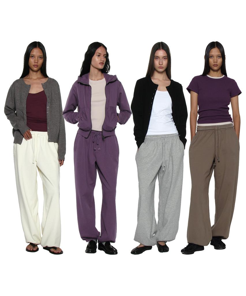 PARTIMENTO WOMEN Pwc Wide Leg Balloon Sweatpants_8 Colors (B Type)