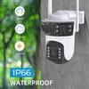 Icsee Wireless WiFi Surveillance Camera: HD, Full-Color Night Vision, Three-Screen, Remote Mobile Monitoring, Outdoor Use.