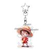 Cartoon Zoro Usopp Luffy Anime Characters Acrylic Keychain Ornaments Fashion Cool Figure Charm Backpack Accessories Keyring Toys