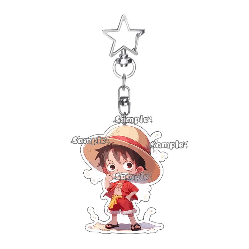 Cartoon Zoro Usopp Luffy Anime Characters Acrylic Keychain Ornaments Fashion Cool Figure Charm Backpack Accessories Keyring Toys