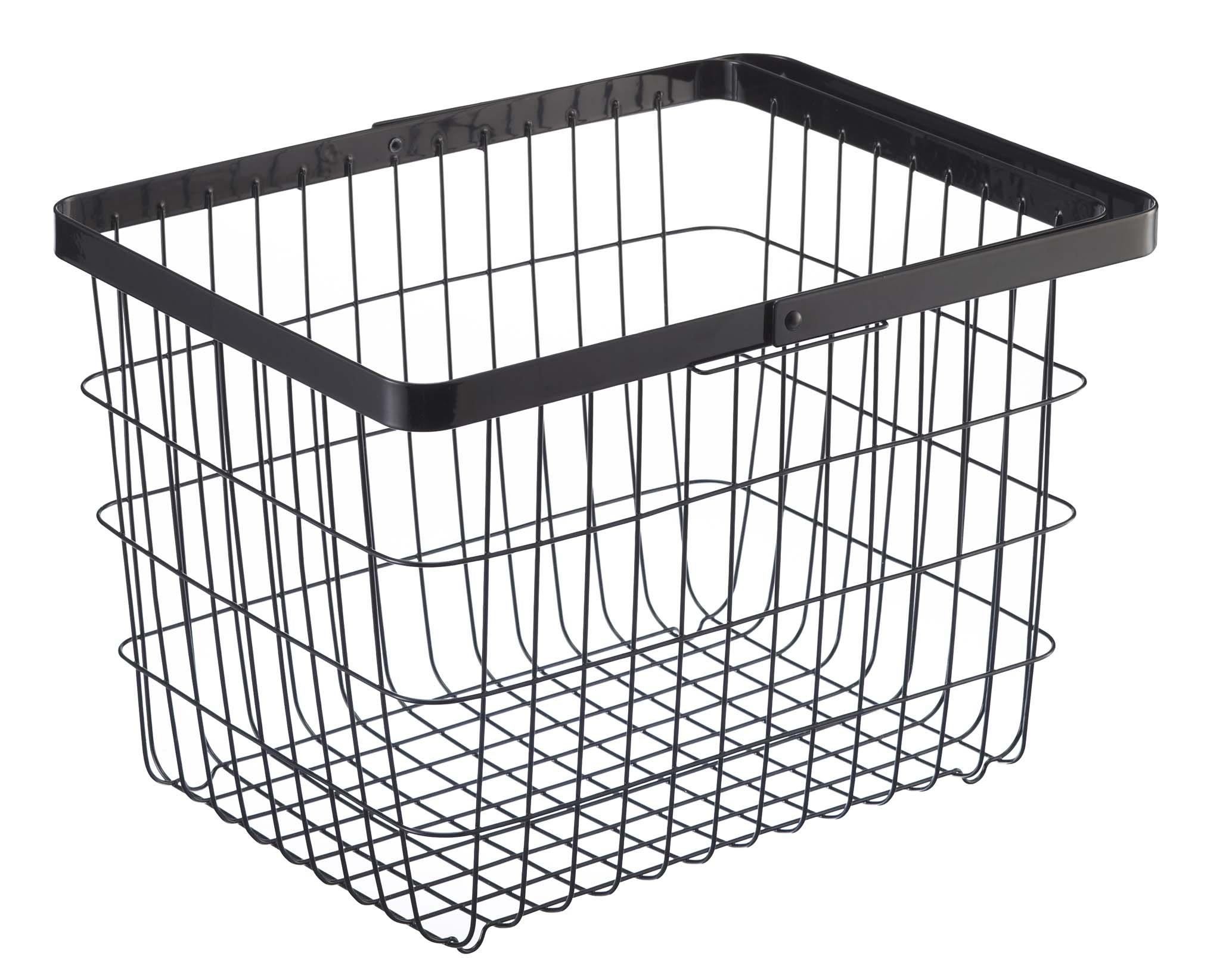 

Yamazaki Tower Laundry Wire Basket, Medium, Black, Approx. W41 x D30 x H26.5cm, with Handle, 3161
