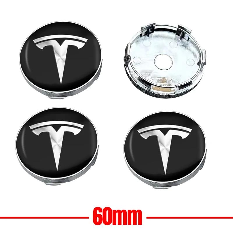 4pcs 60mm Tesla Hub Cap Center Cap Logo High Quality Sticker for Tesla Model 3 Y S X Personalized Car Sticker Car Accessories