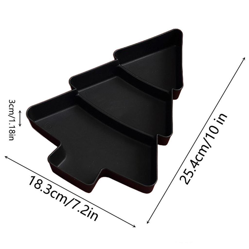 4Pcs Snack Serving Trays Snack Trays Christmas Decor Travel Box 3 Compartments Appetizer Tray Nuts Serving Trays for Dessert