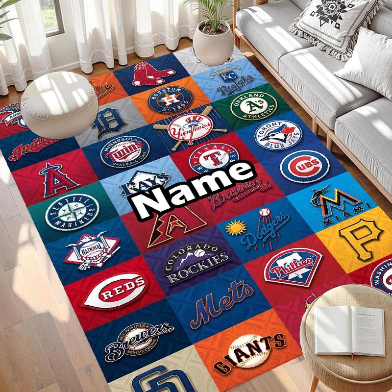 Custom Name Personalized NFL Print Carpet, Versatile Home Decor Rug, for Playroom, Apartment, Balcony, Entryway, Hallway Gift