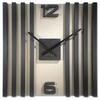 Black lamella wall clock SQ 60cm
