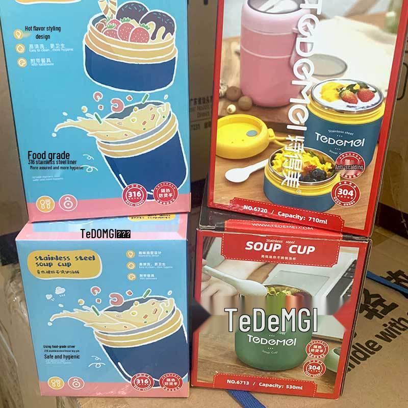 316 Stainless Steel Insulated Lunch Box and Soup Cup for Office Workers and Girls