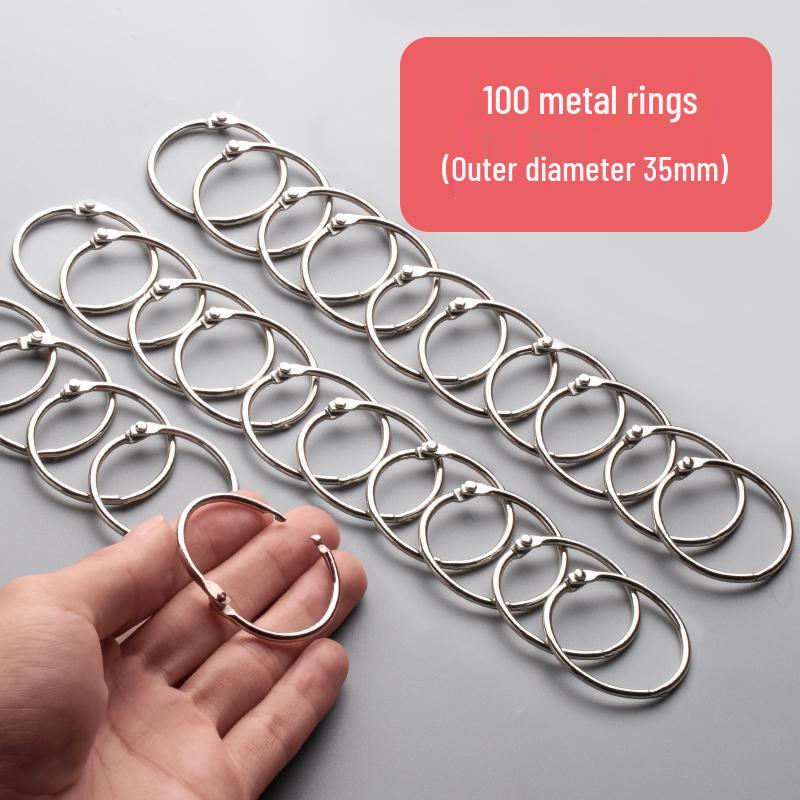 100 Loose Leaf Binder Rings and Hole Puncher Binding Tool Set