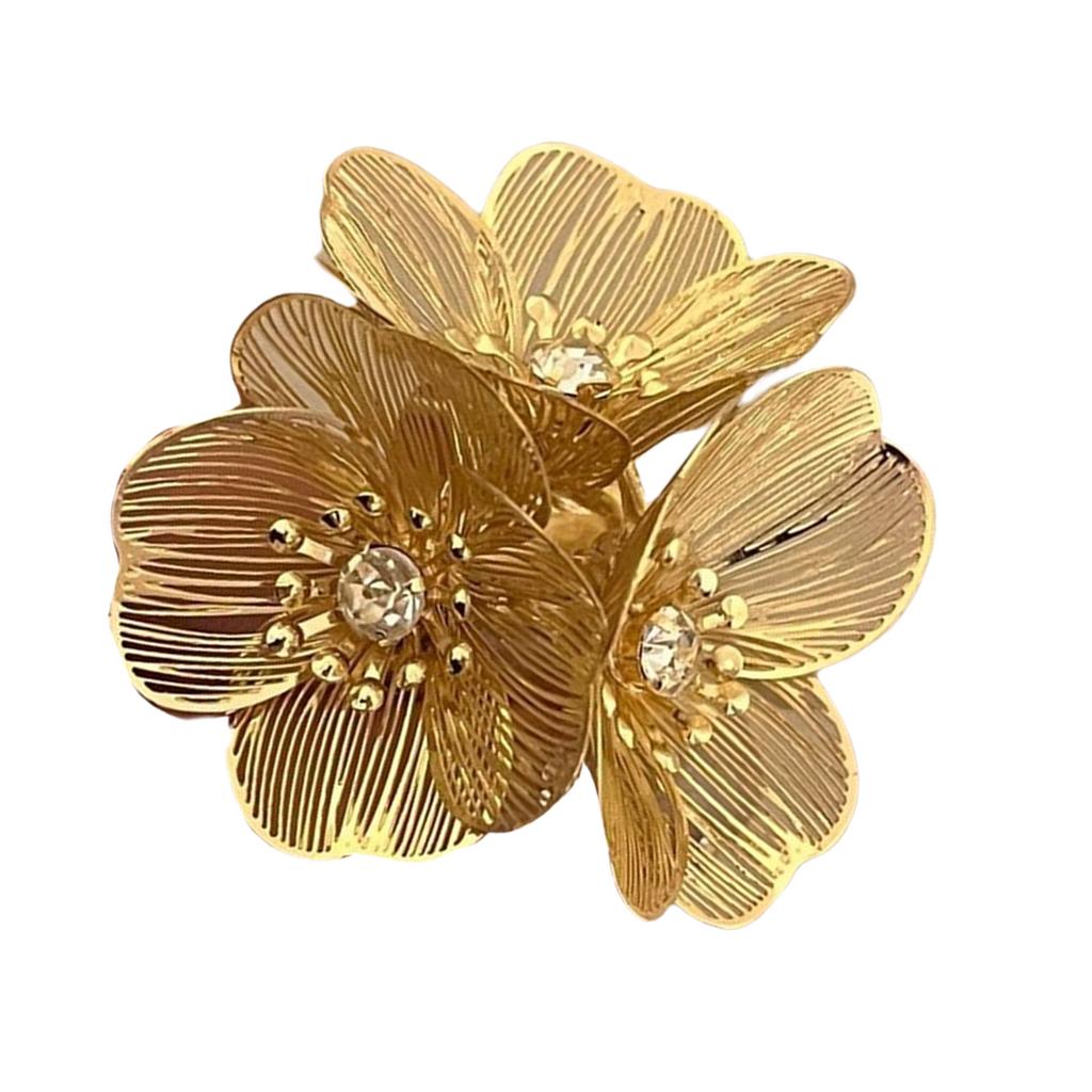 Elegant 3D Floral Rings for Women Vintage Styles with Waterfall Fishtail Designs and Stylish Diamonds Daily Use