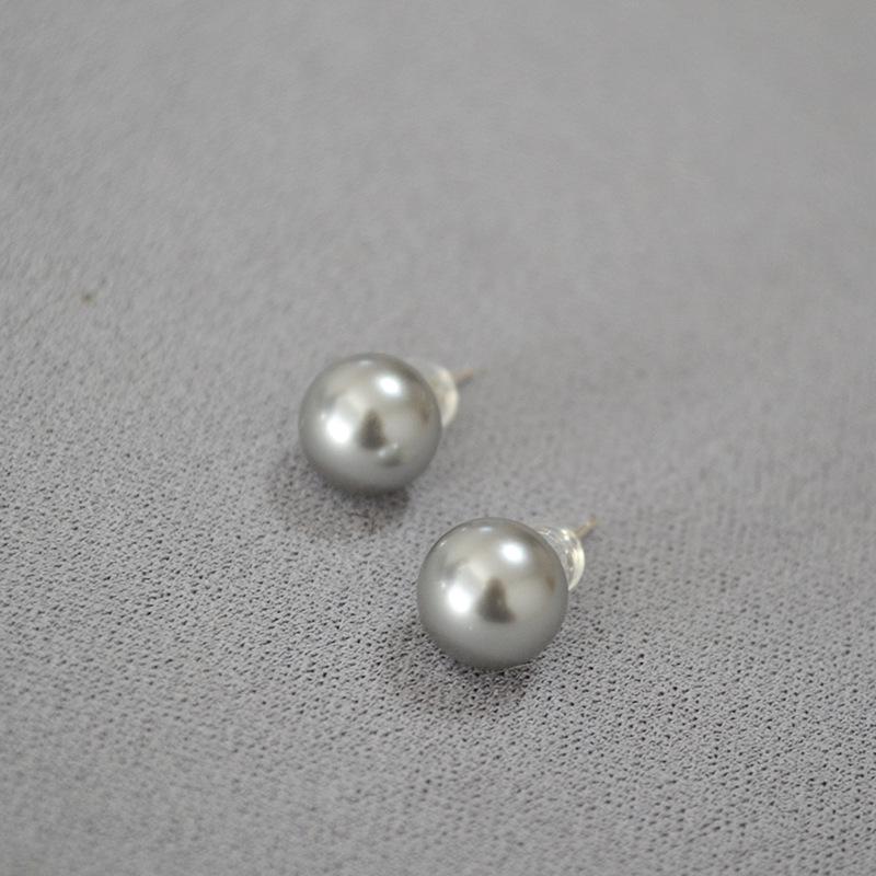 Korean Luxury Silver-Gray Pearl 925 Silver Earrings
