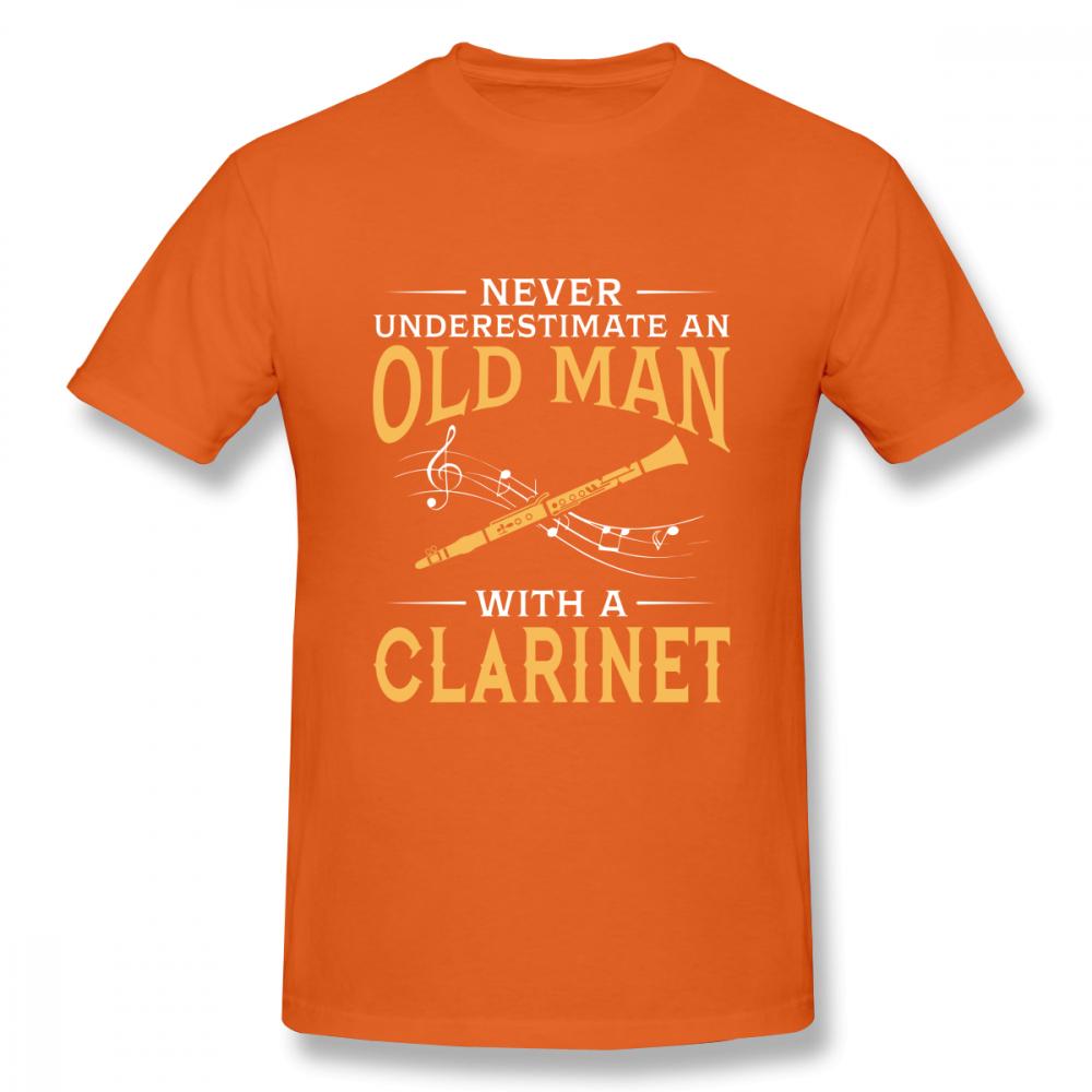 Never Underestimate An Old Unisex With A Clarinet T Shirt Boy Round Neck Tshirt 3d Print Tees Guys Punk Designer Streetwear