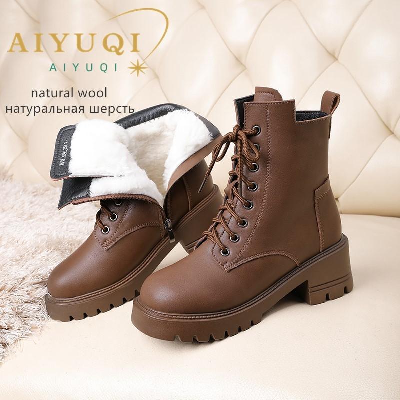 Shoes Chaussures Chaudes Femme Bottes Hiver Cuir Femme Acheter