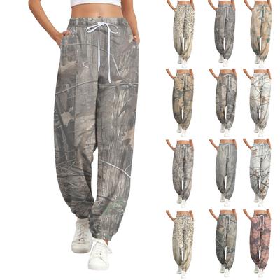 Damen Casual Fashion Jogginghose Dead Leaves Printed Casual Pants
