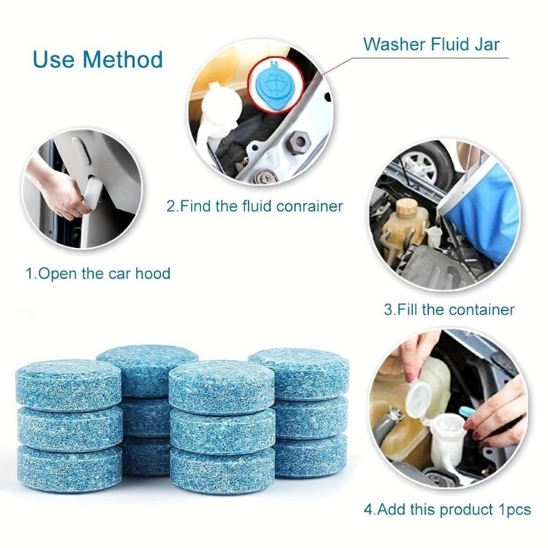Car Windshield Washer Tablets Concentrated Glass Cleaning Tablets Reduce Friction and Protection 10PCS синий