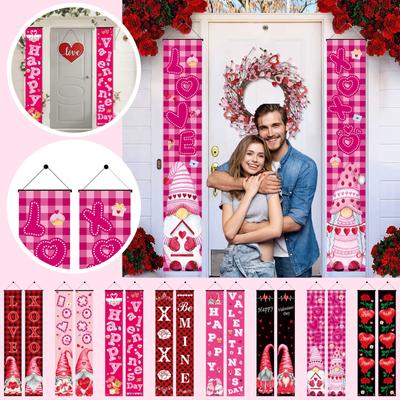 Valentine's Day Curtain Decoration Door Hanging Painting Hanging Flag Decoration