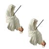 S.T.S.G Horror Witch Ghost Figurine Set of 2 Unique Fishing Statues Garden Ornaments Aquarium Figures (White Ghost)