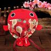 Cartoon Animal Canvas Flower Drawstring Bag  Large Capacity Gold Fish Shape Handbag Coin Purse Wedding Candy Bag