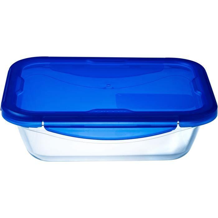 Lot de 3 Lunch Box - PYREX - Cook &amp; Go - Verre - Rectangulaire - Couvercle hermétique - 0,8 L