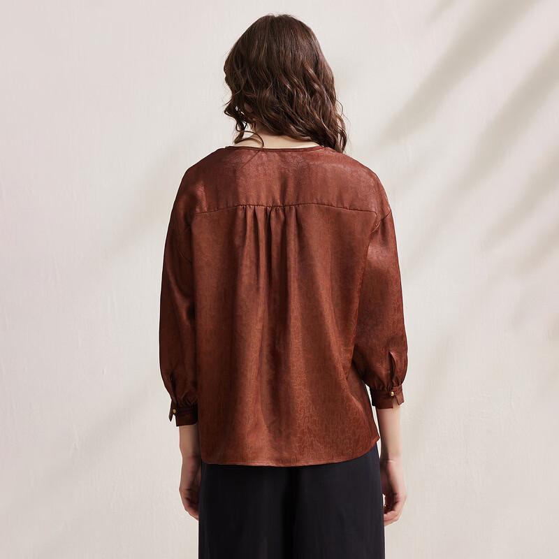Zhaojun 2026 Spring/Summer Heavy Silk Embroidered Beaded Seven-Quarter Sleeve Top