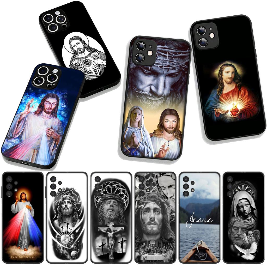 for Samsung Galaxy A25 A37 A57 A12 A14 A41 A50 A51 A70 A71 A72 A21S A04 M15 Note 20 9 8 10 Case Jesus Judah Virgen de Guadalupe