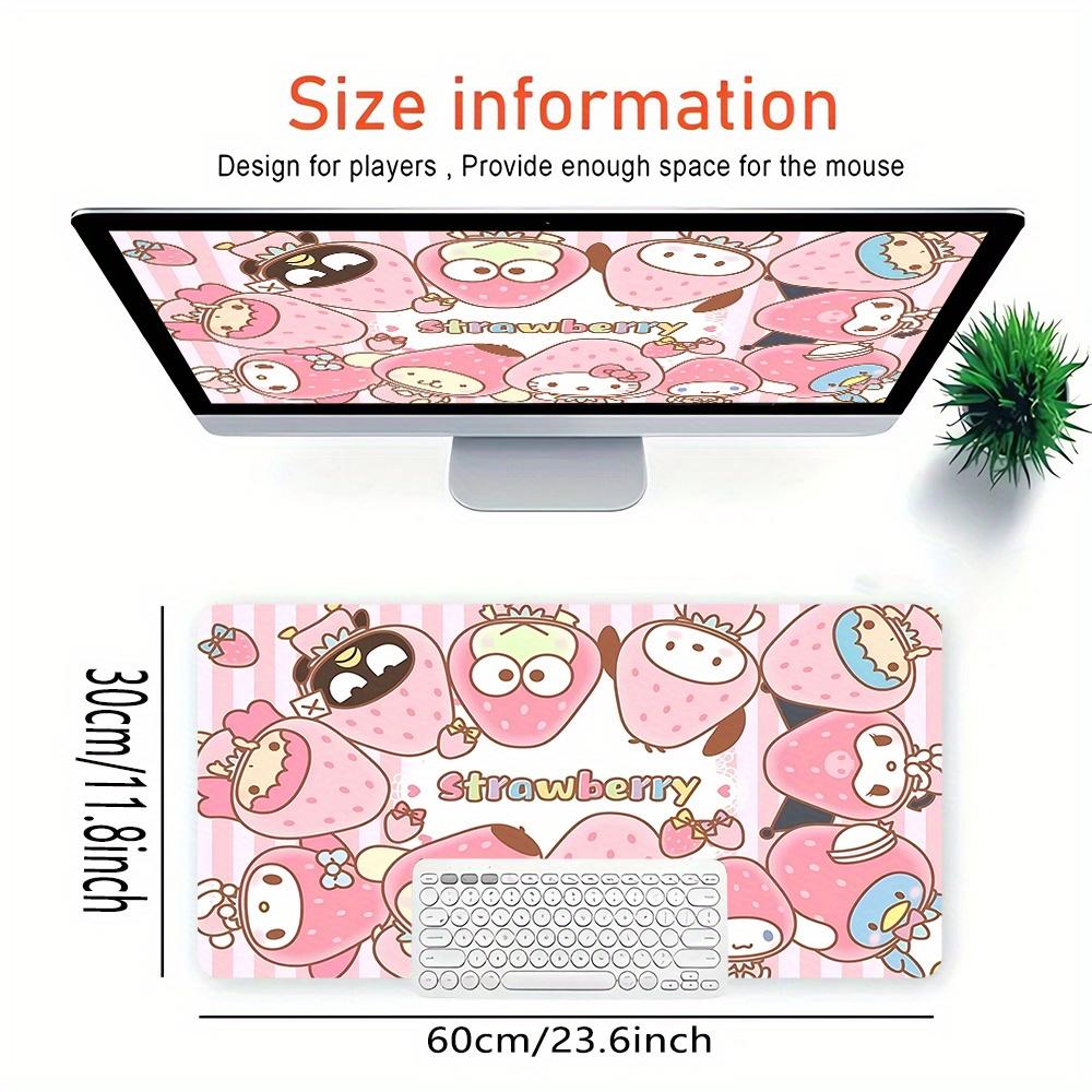 Strawberry Characters Themed XXL Mouse Pad - Non-slip Rubber Desk Mat for Gaming and Office Use, Multi-Function Keyboard  0826064a