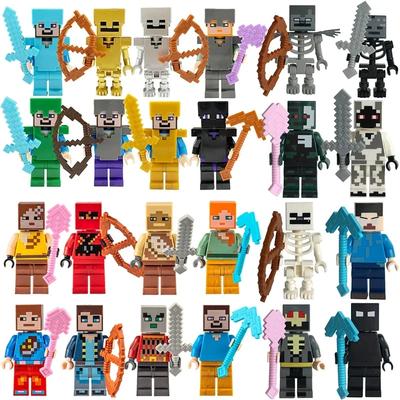 17 Stile Minecrafte Bausteine Set I/Wi Serie 8-teiliges Set MC Nicht Wiederholend DIY Zusammengebautes Spielzeug Geburtstagsgeschenk Actionfigur