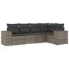VidaXL Salon de Jardin avec Coussins 5 pcs, Canapés de Terrasse, Ensemble de Meubles de Patio, Mobilier d'Extérieur, Gris 3254867
