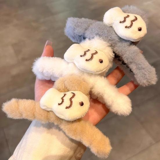 Women Hair Claw Soft Plush Fish Shape Hair Clip Large Size Back Head Hair Clip Winter Hair Accessory