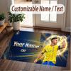 Benutzerdefinierter Teppich Cristiano Ronaldo Muster Druck Name Text Weicher Rutschfester Boden Teppich für Zuhause Innen Dekoration