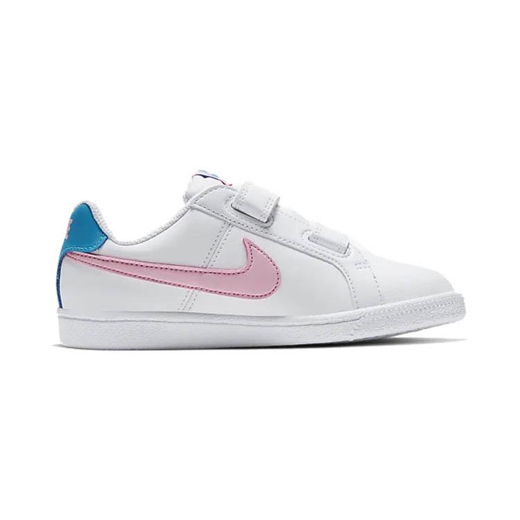 New Nike Court Royale Collection Low Top Skateboard Shoes White Blue Pink Children Aged 3 7 Years Old 833536-110