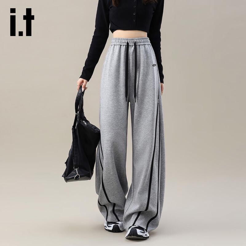 izzue it Women's High-Waist Wide-Leg Casual Sweatpants