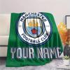 Custom Name Manchester City2 Flannel Blanket, High quality Comfortable for All Seasons, Home Decor, Warmth and Comfort